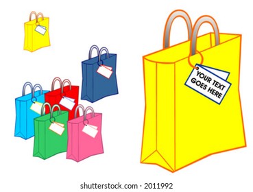 Paper bags_Shopping bags over white background