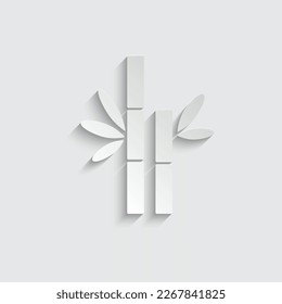 paper bamboo icon - black vector