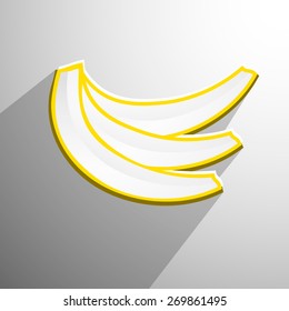 Paper banana cutout - vector illustration design card - vector symbol or icon EPS10