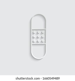 icono de la venda de papel. Vector de icono de plástico