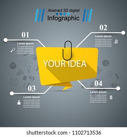 Paper banner - business infographic. Vector eps 10