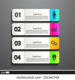 Paper Banner Design templates for your website or infographic. Vector illustration, modern colorful concept.