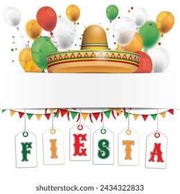 Paper Banner Fiesta Buntings Balloons