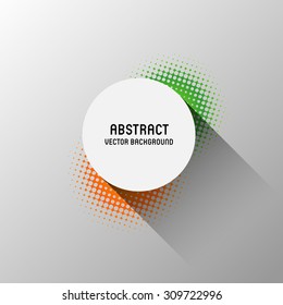 paper banner with flat shadow and halftone effect