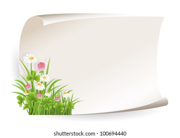 Paper banner with flower