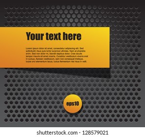 Paper banner / label over metallic pattern background