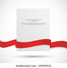 Bandera de papel con cinta roja