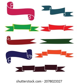 Paper Banner Ribbon, Color paper ribbon banner material, assorted color ribbons Set. 