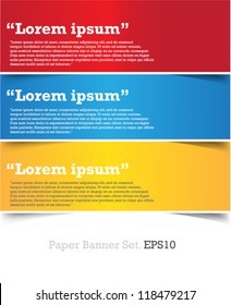 Plantillas de juego de palabras de banner de papel. vectorial