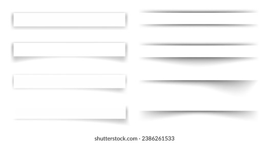 paper banner shadow, divider from shadow, vector design elements