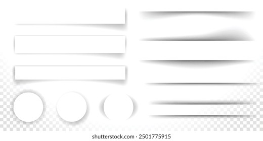 paper banner shadow, divider from shadow, vector design elements