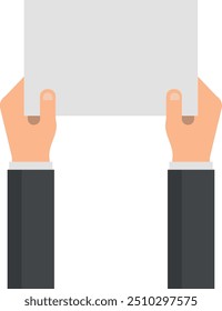 Papierbanner-Vorlage in menschlichen Händen. Plakat für Demonstranten