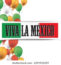 Paper Banner Viva Mexico Balloons Side