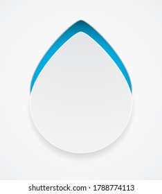 paper banner water drop shape icon