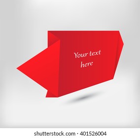 .Paper banner.Origami banner.Vector illustration.