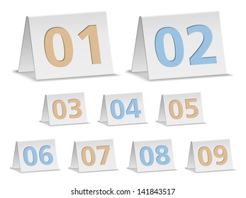 Paper banners with numbers, vector eps10 illustration