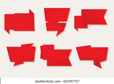 Paper banners set.Origami banners.Vector illustration.