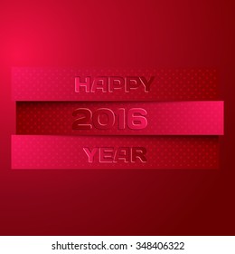 Paper banners with shadows for New 2016 Year. Vector illustration