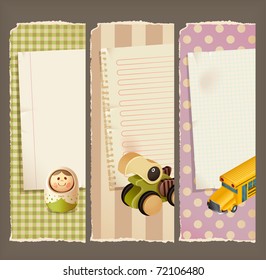 Banderas y juguetes de papel