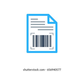 Paper Barcode Icon Logo Design Element