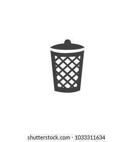 paper basket or trash bin icon