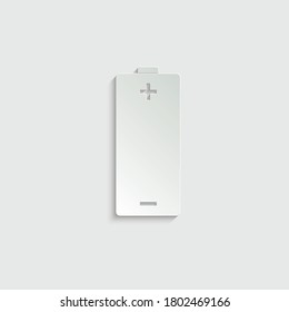 icono de la batería de papel. Icono vector, símbolo para el diseño de sitios web, aplicación. 