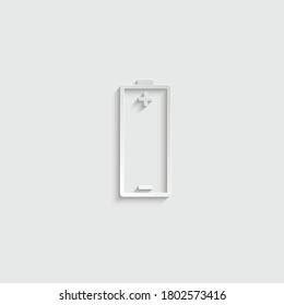 paper battery icon. Vector icon, symbol for website design, app. 