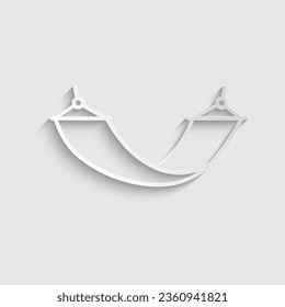 paper beach hammock icon vector vacation sign