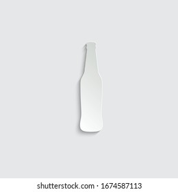 paper beer bottle icon, silhouette of beer bottle 