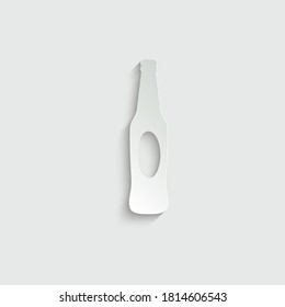 paper beer bottle icon, silhouette of beer bottle 