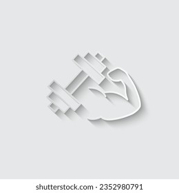 paper biceps icon muscle vector icon sports sign sport club fitness logo symbol 