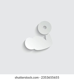 paper biceps icon muscle vector icon sports sign sport club fitness logo symbol 