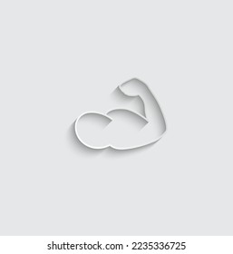 paper biceps icon vector sport symbol