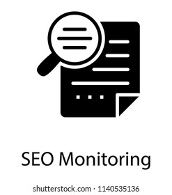 A paper bill with the magnifier symbolizing seo monitoring 