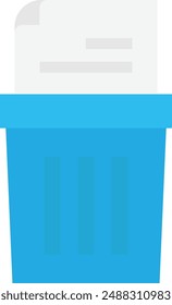 Paper Bin Garbage Icon Vector Flat Illustration