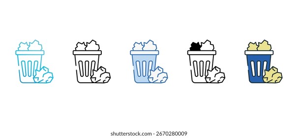 Diseño de icono de papelera con fondo blanco ilustración de stock