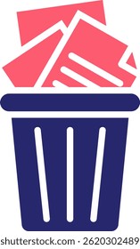 Paper Bin Icon Fill Vector Illustration