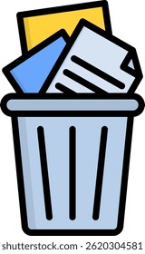 Paper Bin Icon Lineal Color Vector Illustration