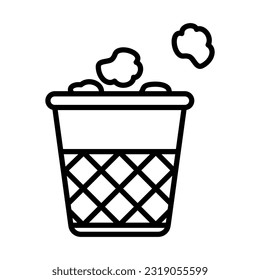 Paper Bin Icon Logo Design Vector Template Illustration Sign And Symbol Pixels Perfect
