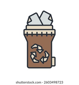 paper bin icons isolated on White Background. Flat style design