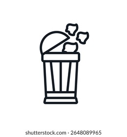 paper bin icons isolated on White Background. Flat style design
