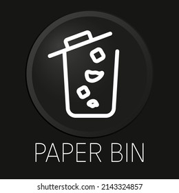 Icono mínimo de línea vectorial en el botón 3D aislado en el fondo negro. Vector Premium.