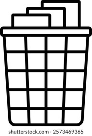 Paper Bin vector icon. Can be used for printing, mobile and web applications.