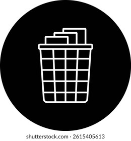 Paper Bin vector icon. Can be used for printing, mobile and web applications.