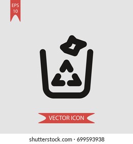 Paper bin vector icon illustration symbol
