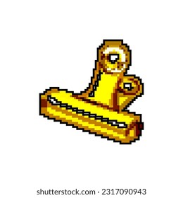 paper binder clip game pixel art retro vector. bit paper binder clip. old vintage illustration