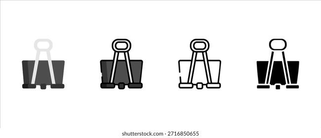 Conjunto de iconos de Clip de carpeta de papel para documentos