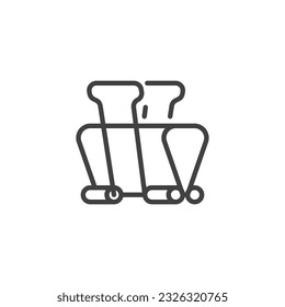 Paper binder line icon. linear style sign for mobile concept and web design. Paper clip outline vector icon. Symbol, logo illustration. Vector graphics