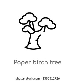 paper birch tree vector line icon. Simple element illustration. paper birch tree outline icon from nature concept. Can be used for web and mobile