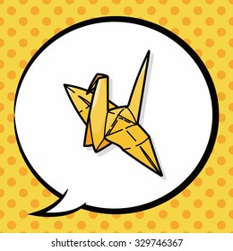 paper bird doodle, speech bubble